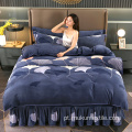 Venda imperdível conjunto de saia de cama de cor brilhante queen king size